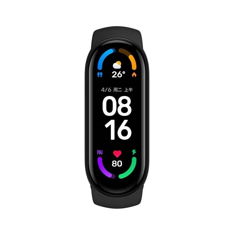 ساعت هوشمند شیائومی مدل  MI BAND 6 حسگر ضربان قلب، محاسبه سطح اکسیژن خون، بند سیلیکونی