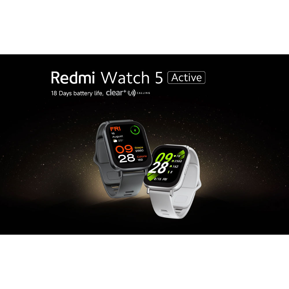 ساعت هوشمند شیائومی مدل Redmi Watch 5 Active شمارش ضربان قلب، سنسور سنجش اکسیژن خون، 140 حالت ورزشی، بند پلاستیکی